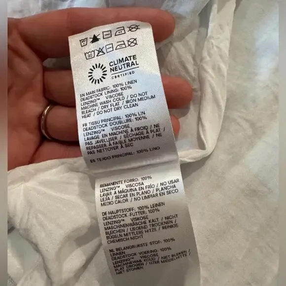 Reformation Coucou Linen Dress in Hanna Blue White Floral Size 6 100% Linen - Picture 8 of 9